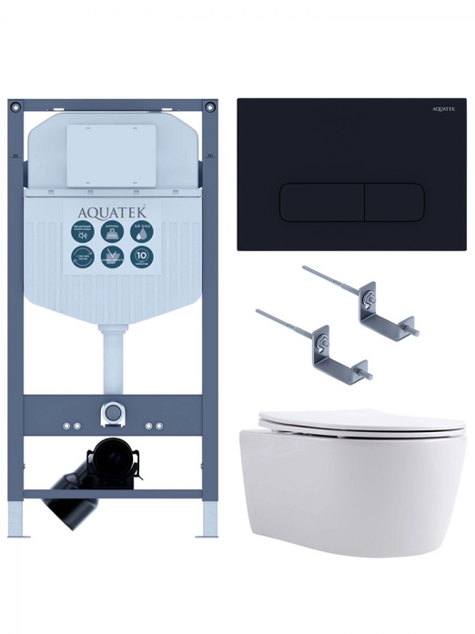 Комплект AQUATEK SET ЕВРОПА New-017/023 (рама INS-0000023+крепление KKI-0000002+кнопка смыва KDI-0000017+унитаз AQ1106L-00 с сиденьем)