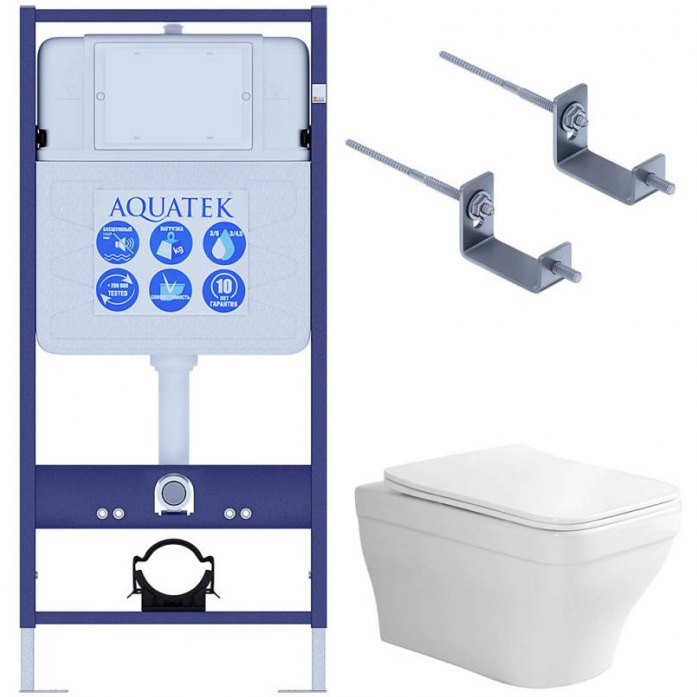 Комплект AQUATEK SET АМАДЕО KKI2 (рама Standard INS-0000012+крепеж KKI-0000002+унитаз Амадео AQ1163-00 с сиденьем)