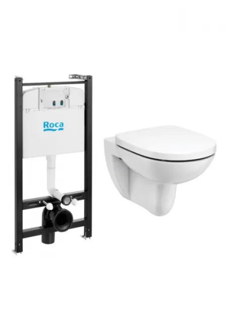 Комплект инсталляция с унитазом Roca Debba Round Pack 7893104980 безободковый белый