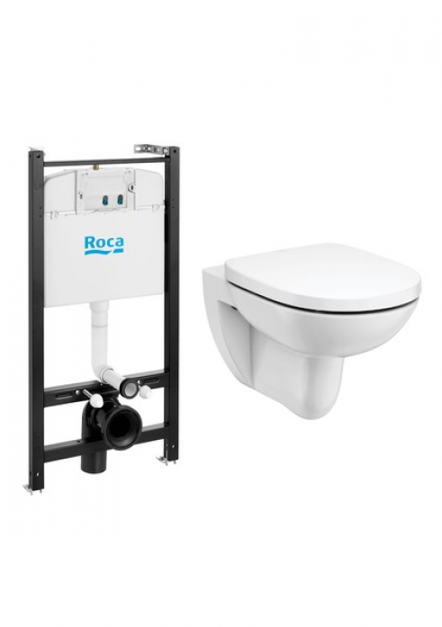 Комплект инсталляция с унитазом Roca Debba Round Pack 7893104980 безободковый белый