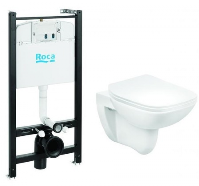 Комплект инсталляция с унитазом Roca Debba 7893104970 безободковый белый