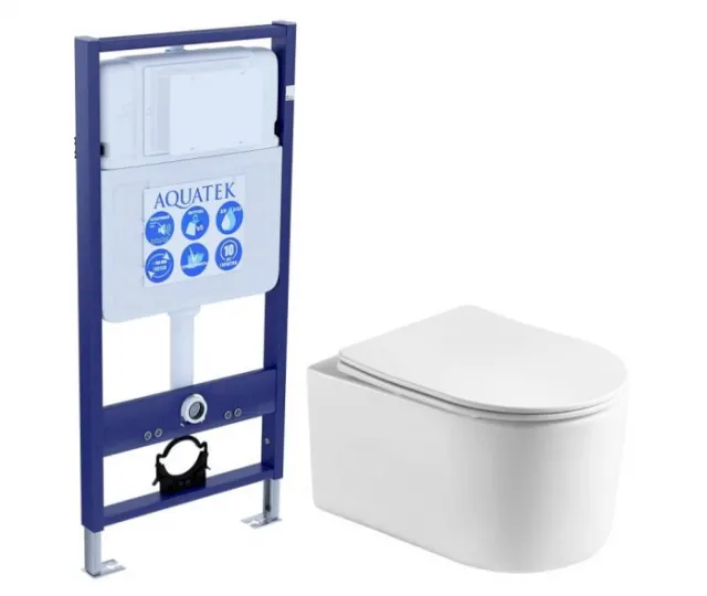 Комплект AQUATEK SET МИЯ Т (рама Standard INS-0000012 без клавиши и крепежа + унитаз Мия AQ2004T-00 с сиденьем)