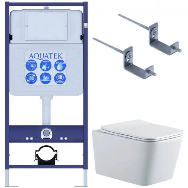 Комплект AQUATEK SET ЛИБРА N KKI2 (рама Standard INS-0000012+крепеж KKI-0000002+унитаз Либра New AQ0530N-00 с сиденьем)