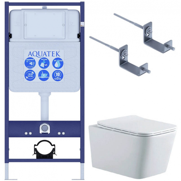 Комплект AQUATEK SET ЛИБРА N KKI2 (рама Standard INS-0000012+крепеж KKI-0000002+унитаз Либра New AQ0530N-00 с сиденьем)
