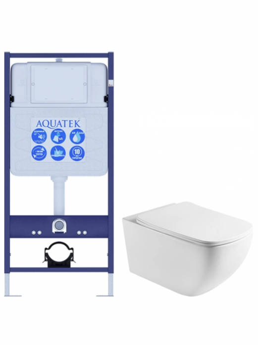Комплект AQUATEK SET МЕДЕЯ T 2в1 (рама Standard INS-0000012 без клавиши и крепежа + унитаз Медея AQ1537T-00 с сиденьем)