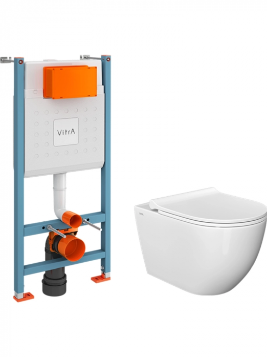Комплект Vitra 9873B003-7205 L-Box Mia Round SmoothFlush (подвесной унитаз с сиденьем+инсталляция)