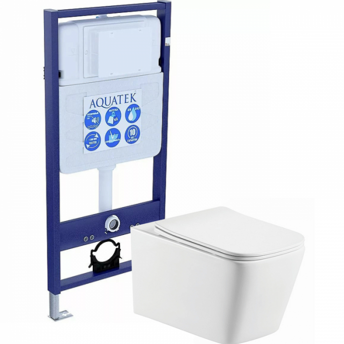 Комплект AQUATEK SET Либра N KDI15 (рама Standard INS-0000012 с клавишей KDI-0000015 и крепежом KKI-0000002+унитаз Либра AQ0530N-00 с сиденьем)