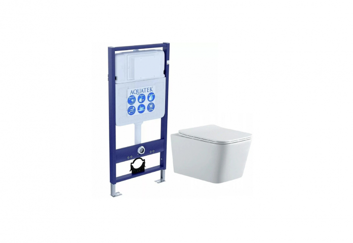 Комплект Акватек SET AQUATEK ЛИБРА N KDI21 (Рама Standard INS-0000012 с клавишей KDI-0000021 и крепежом KKI-0000002+унитаз ЛИБРА AQ0530N-00 с сиденьем)