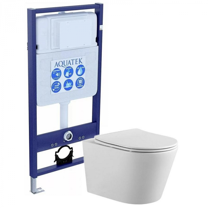 Комплект Акватек SET AQUATEK ВЕГА-1905-016 (рама Standard INS-0000012 с клавишей KDI-0000016 и крепежом KKI-0000002+унитаз ВЕГА AQ1905-00 с сиденьем)