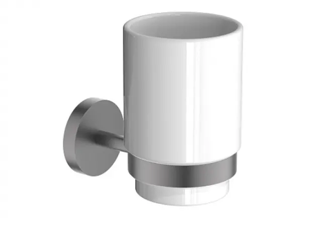 Стакан с держателем AQUATEK Бетта AQ4604BGM оружейная сталь