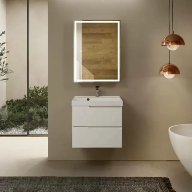 Тумба под раковину AQUAME S3 AQM900360WH белый глянец