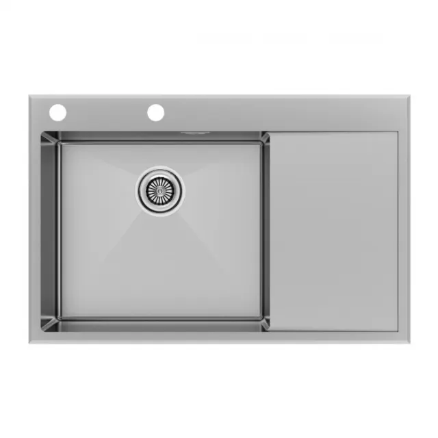Кухонная мойка Paulmark Мойка нерж. сталь KRONER-EDGE 78F, PM777851-BSL, брашированная сталь, левая, 780х510мм, Paulma