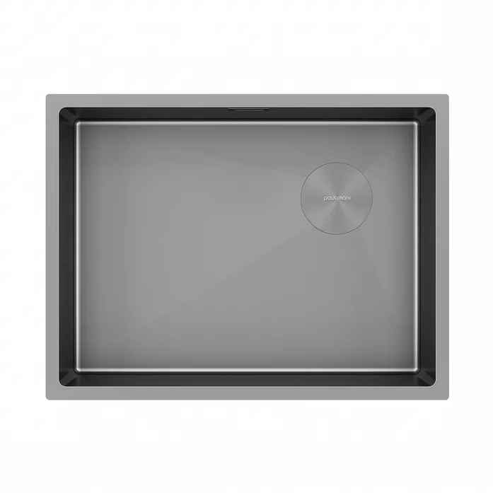 Кухонная мойка Paulmark Мойка нерж. сталь NEXT-SKEW 58 UNI, PM885844-GM-M, матовая вороненая сталь, 580х440мм,