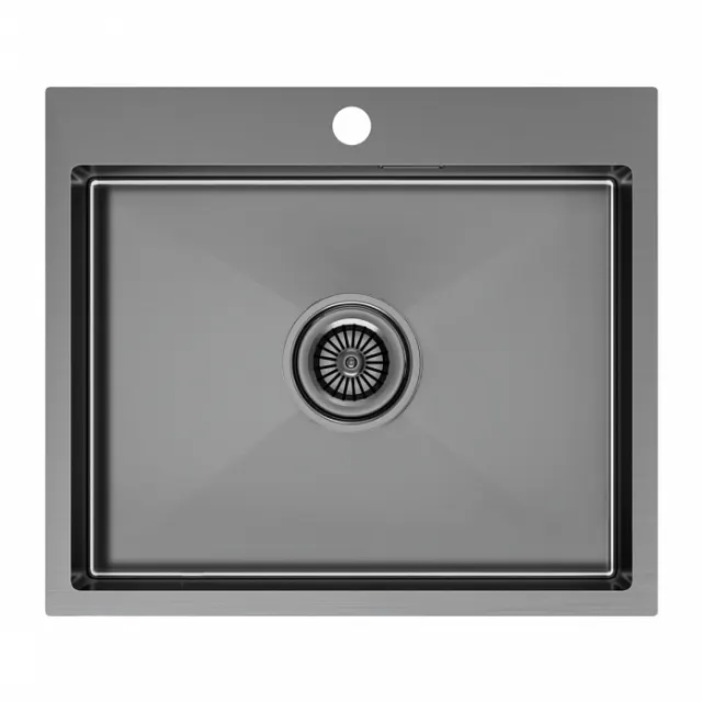 Мойка Paulmark нерж. сталь KRONER 59, PM215951-GM, вороненая сталь, 590х510мм,