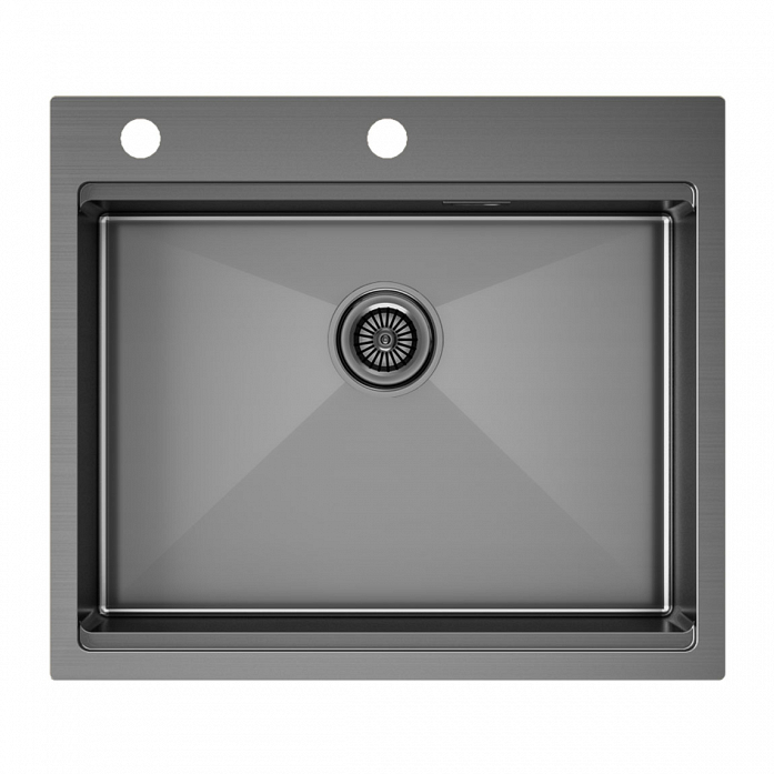 Кухонная мойка Paulmark Мойка нерж. сталь KRONER-PRO 59, PM705951-GM, вороненая сталь, 590х510мм,