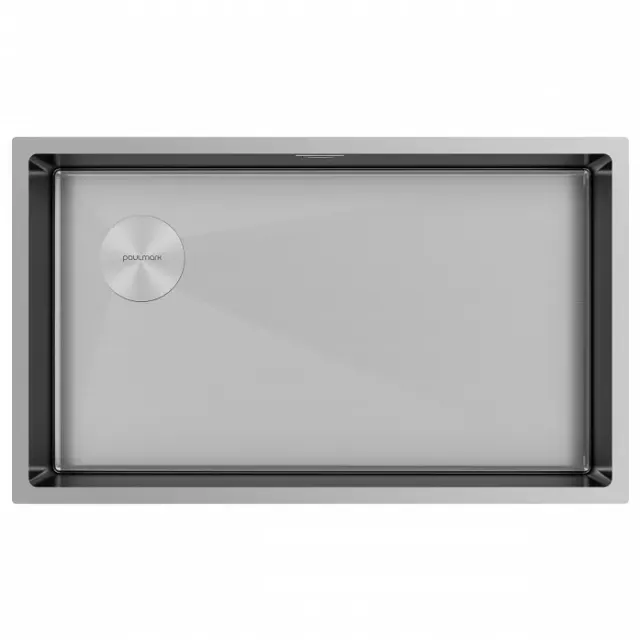 Кухонная мойка Paulmark Мойка нерж. сталь NEXT-SKEW 74-L UNI, PM887444-L-BS, брашированная нерж.сталь, 740х440мм,