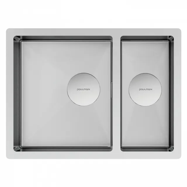 Мойка Paulmark нерж. сталь NEXT 58/2S UNI, PM225844-BS, брашированная сталь, 580х440мм,