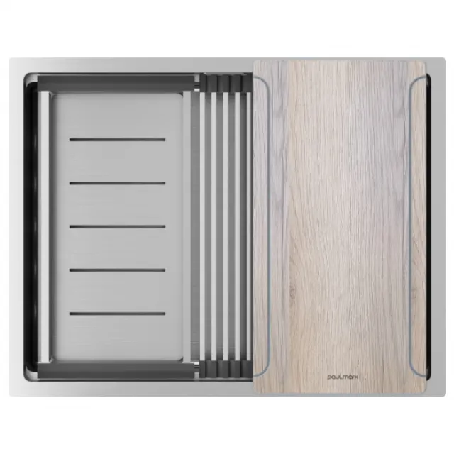 Мойка Paulmark нерж. сталь NEXT-MULTI SINK 58 UNI, PM785845-BS, брашированная сталь, 580х450мм,