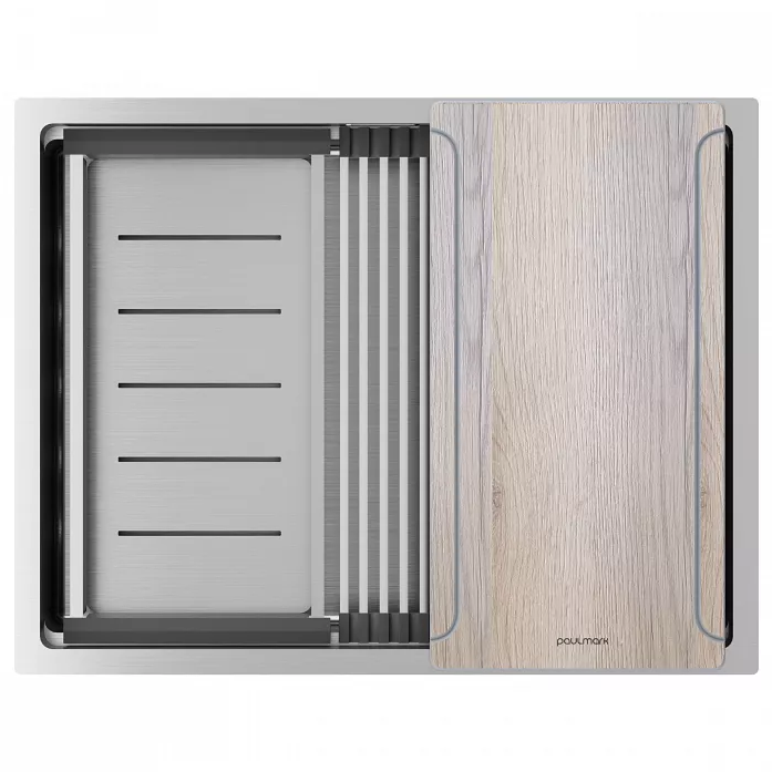 Кухонная мойка Paulmark Мойка нерж. сталь NEXT-MULTI SINK 58-L UNI, PM785845-L-BS, брашированная сталь, 580х450мм,