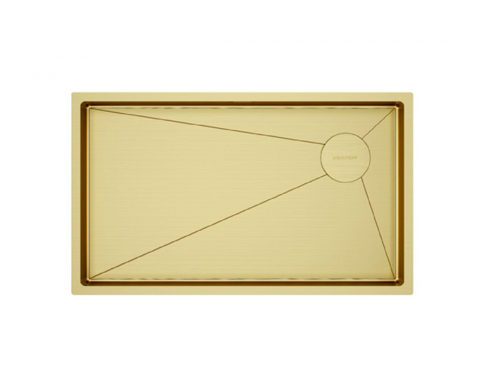 Мойка Paulmark нерж. сталь NEXT-SKEW 74 UNI, PM887444-BG, брашированное золото, 740х440мм,