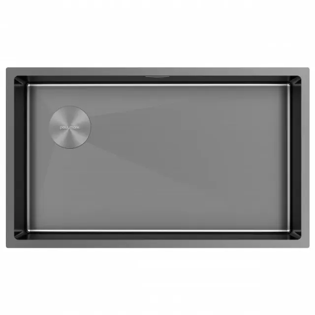 Кухонная мойка Paulmark Мойка нерж. сталь NEXT-SKEW 74-L UNI, PM887444-L-GM, вороненая сталь,740х440мм,