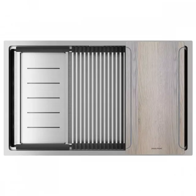 Кухонная мойка Paulmark Мойка нерж. сталь NEXT-MULTI SINK 74-L UNI, PM787445-L-BS, брашированная сталь, 740х450мм,