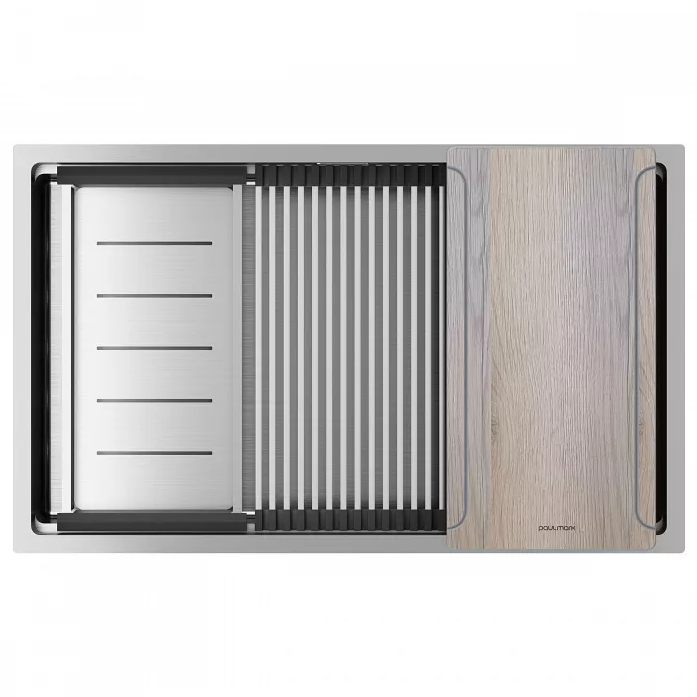 Кухонная мойка Paulmark Мойка нерж. сталь NEXT-MULTI SINK 74-L UNI, PM787445-L-BS, брашированная сталь, 740х450мм,