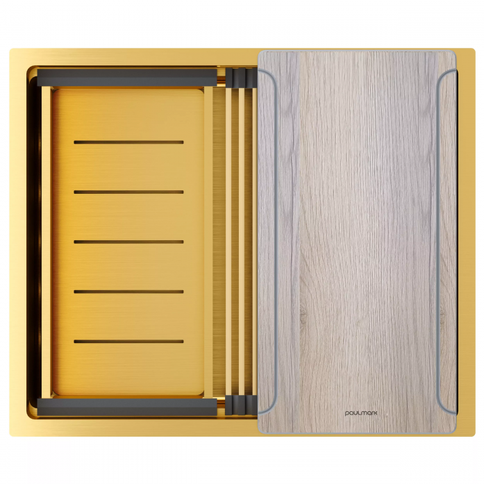 Мойка Paulmark нерж. сталь NEXT-MULTI SINK 54 UNI, PM785445-BG, брашированное золото, 540х450мм,