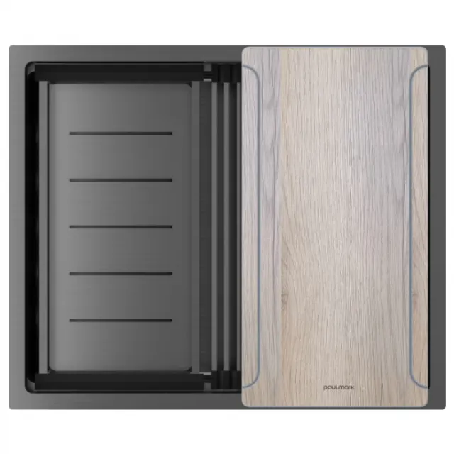 Мойка Paulmark нерж. сталь NEXT-MULTI SINK 54 UNI, PM785445-GM, вороненая сталь, 540х450мм,