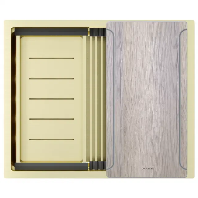 Мойка Paulmark нерж. сталь NEXT-MULTI SINK 54 UNI, PM785445-LG, светлое золото, 540х450мм,