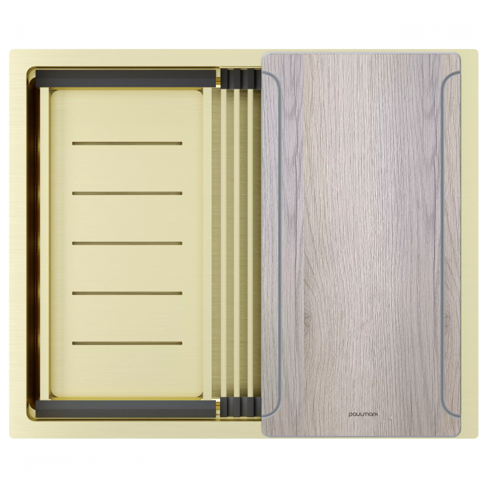 Мойка Paulmark нерж. сталь NEXT-MULTI SINK 54 UNI, PM785445-LG, светлое золото, 540х450мм,