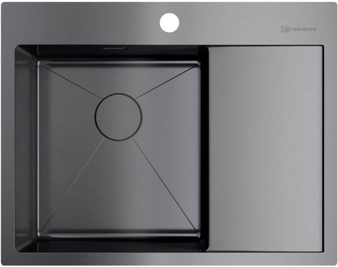Кухонная мойка Omoikiri Akisame 65-GM-L вороненая сталь 4973097