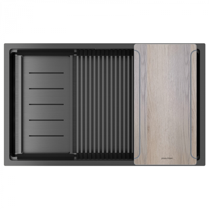 Мойка Paulmark нерж. сталь NEXT-MULTI SINK 74 UNI, PM787445-GM, вороненая сталь,740х450мм,