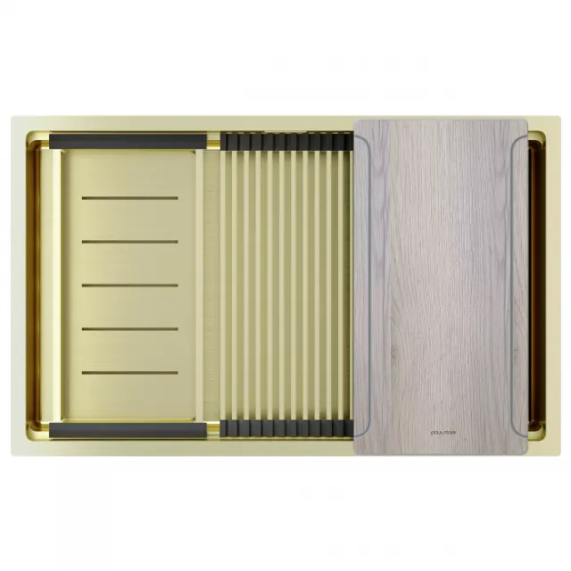 Мойка Paulmark нерж. сталь NEXT-MULTI SINK 74 UNI, PM787445-LG, светлое золото, 740х450мм,