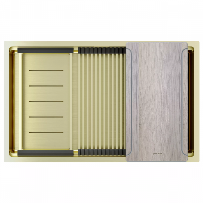Мойка Paulmark нерж. сталь NEXT-MULTI SINK 74 UNI, PM787445-LG, светлое золото, 740х450мм,
