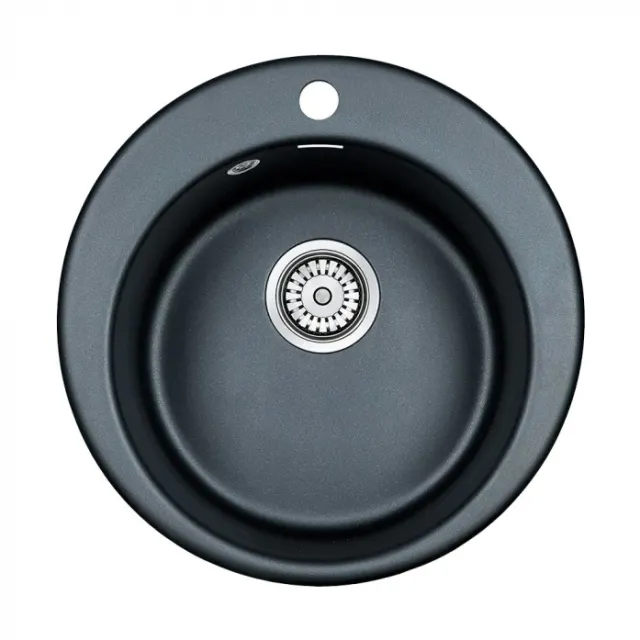 Кухонная мойка Paulmark Мойка GELEGEN 50, IT-GRANIT, PM404800-BLM, черный, D475 мм,