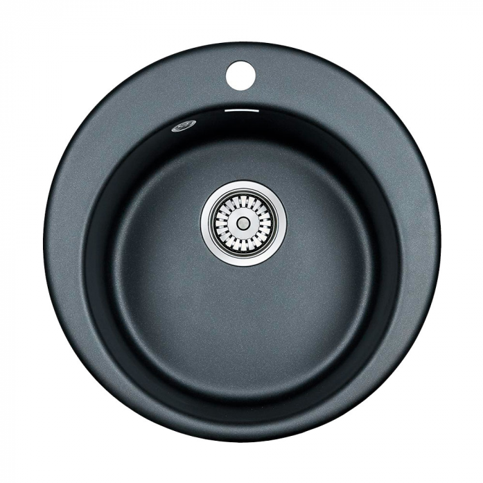 Кухонная мойка Paulmark Мойка GELEGEN 50, IT-GRANIT, PM404800-BLM, черный, D475 мм,