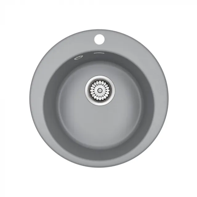 Кухонная мойка Paulmark Мойка GELEGEN 50, IT-GRANIT, PM404800-GRM, серый металлик, D475 мм,