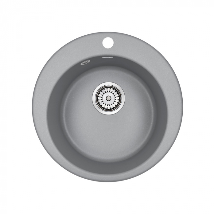 Кухонная мойка Paulmark Мойка GELEGEN 50, IT-GRANIT, PM404800-GRM, серый металлик, D475 мм,