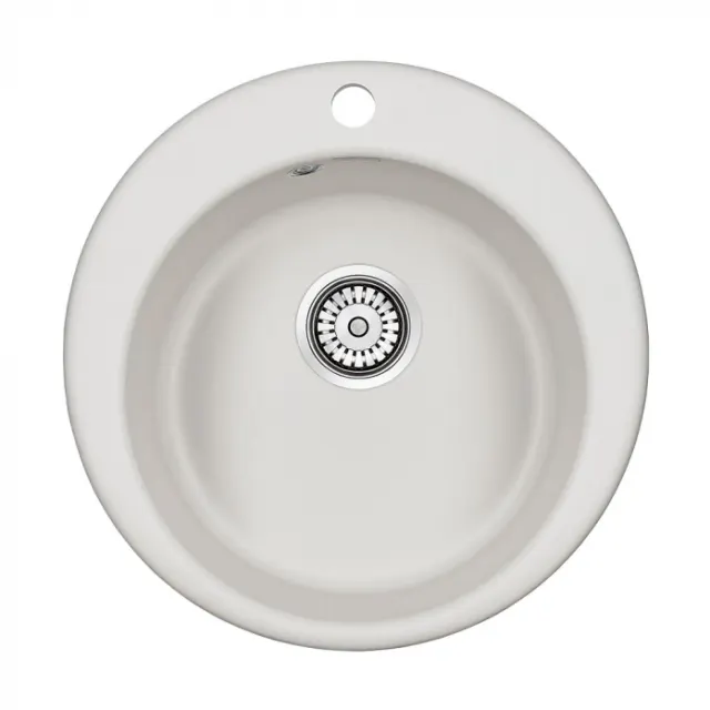 Кухонная мойка Paulmark Мойка GELEGEN 50, IT-GRANIT, PM404800-WH, белый, D475 мм,
