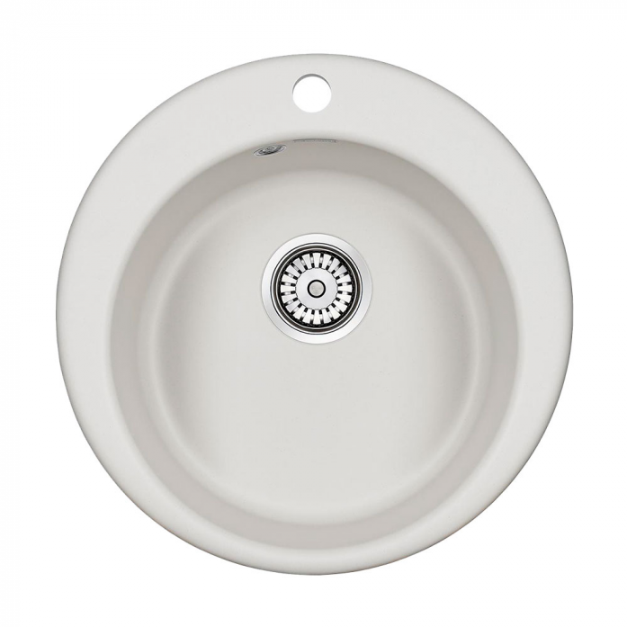 Кухонная мойка Paulmark Мойка GELEGEN 50, IT-GRANIT, PM404800-WH, белый, D475 мм,