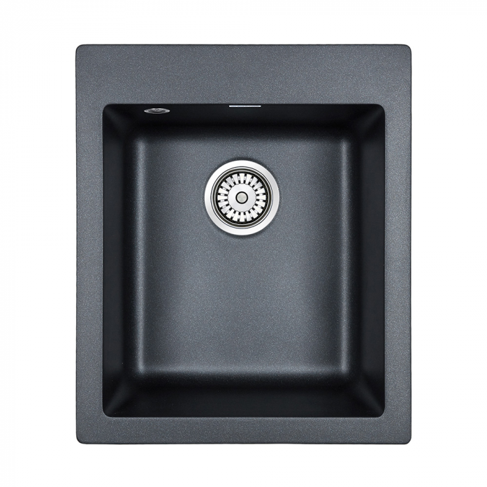 Кухонная мойка Paulmark Мойка KANTE 40, IT-GRANIT, PM104249-BLM, черный, 415х490 мм,