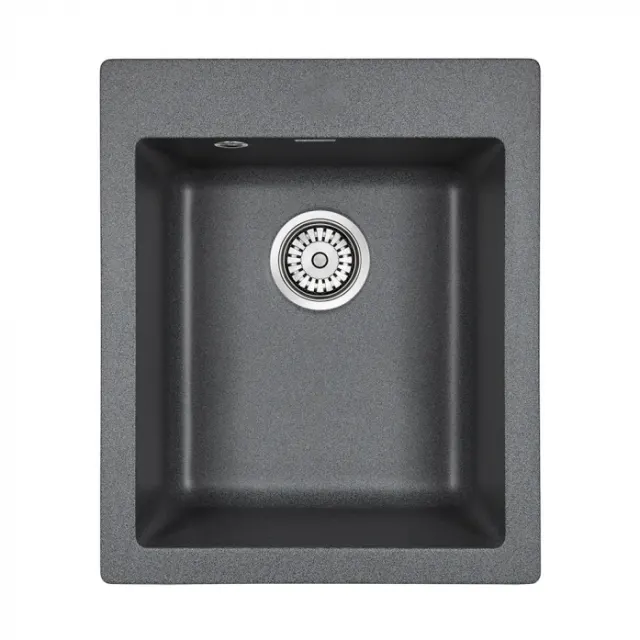 Кухонная мойка Paulmark Мойка KANTE 40, IT-GRANIT, PM104249-DG, графит, 415х490 мм,