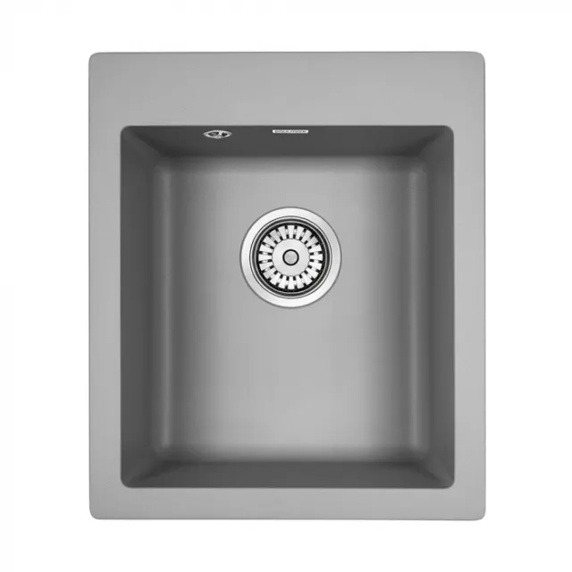 Кухонная мойка Paulmark Мойка KANTE 40, IT-GRANIT, PM104249-GRM, серый металлик, 415х490 мм,