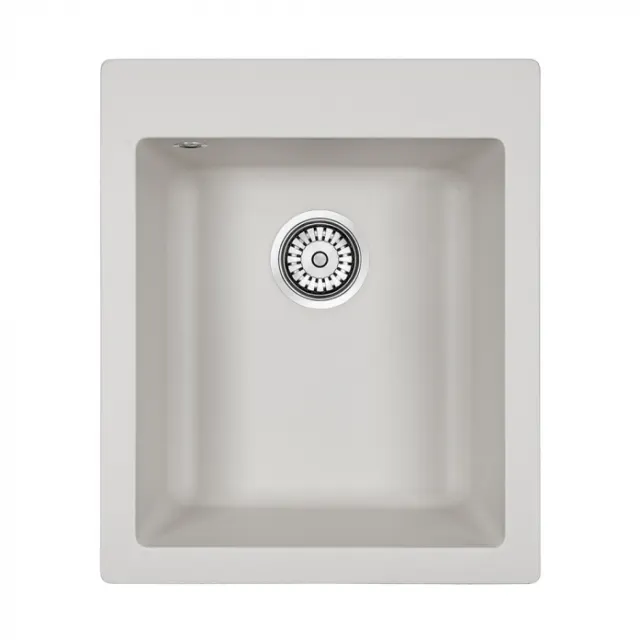 Кухонная мойка Paulmark Мойка KANTE 40, IT-GRANIT, PM104249-WH, белый, 415х490 мм,