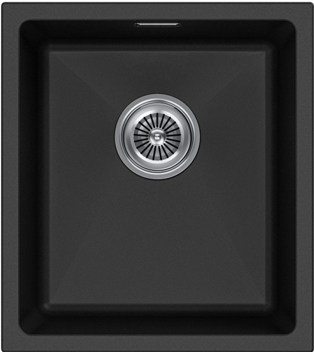 Мойка Paulmark LUMI 41UNI, IT-GRANIT, LU41-BL, черный гранит, 410х460,