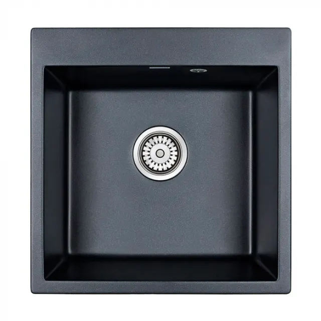 Кухонная мойка Paulmark Мойка KANTE 50, IT-GRANIT, PM105152-BLM, черный, 510х520,