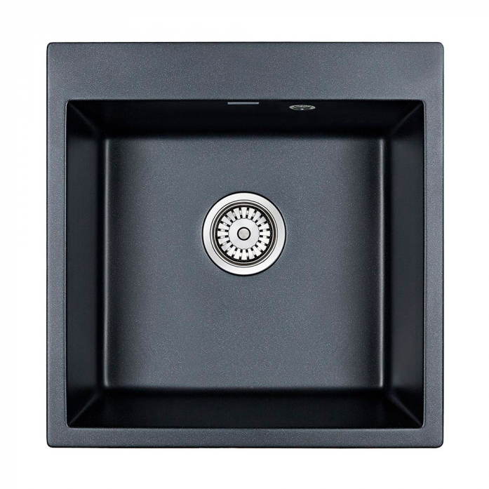 Кухонная мойка Paulmark Мойка KANTE 50, IT-GRANIT, PM105152-BLM, черный, 510х520,