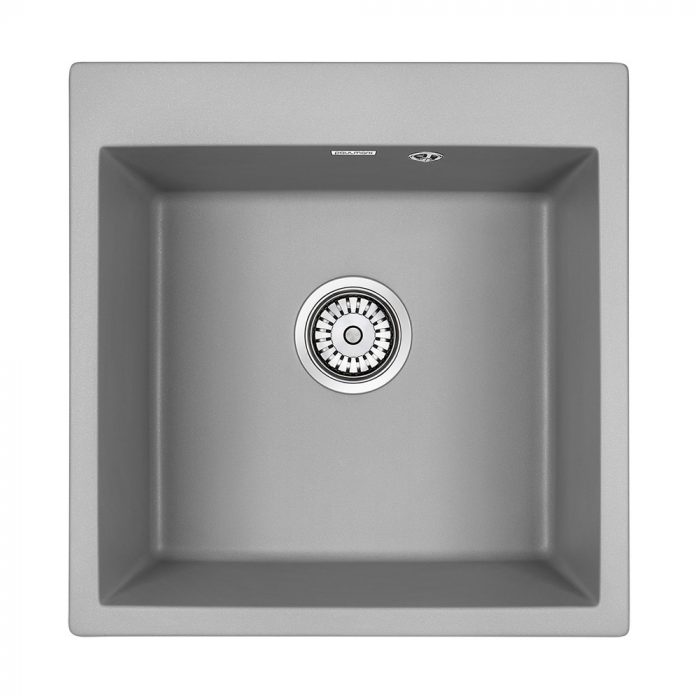 Кухонная мойка Paulmark Мойка KANTE 50, IT-GRANIT, PM105152-GRM , серый металлик, 510х520,