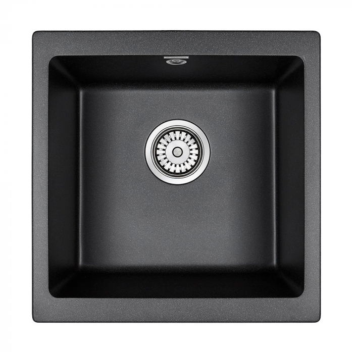 Кухонная мойка Paulmark Мойка GERA 50, IT-GRANIT, PM104546-BL, черный гранит, 445х460, подст. мон.